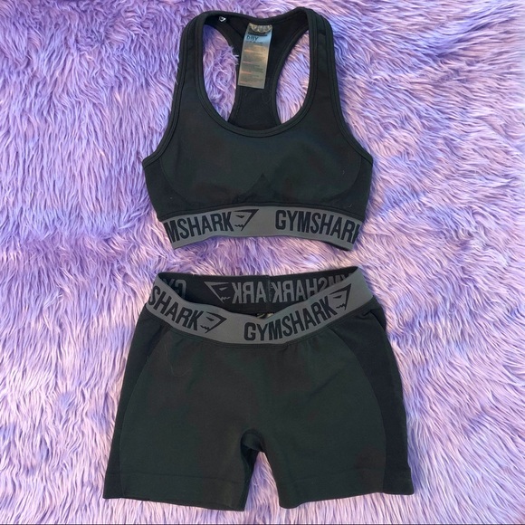 Gymshark Other - Gymshark Black Marl Flex Set - Shorts & Bra